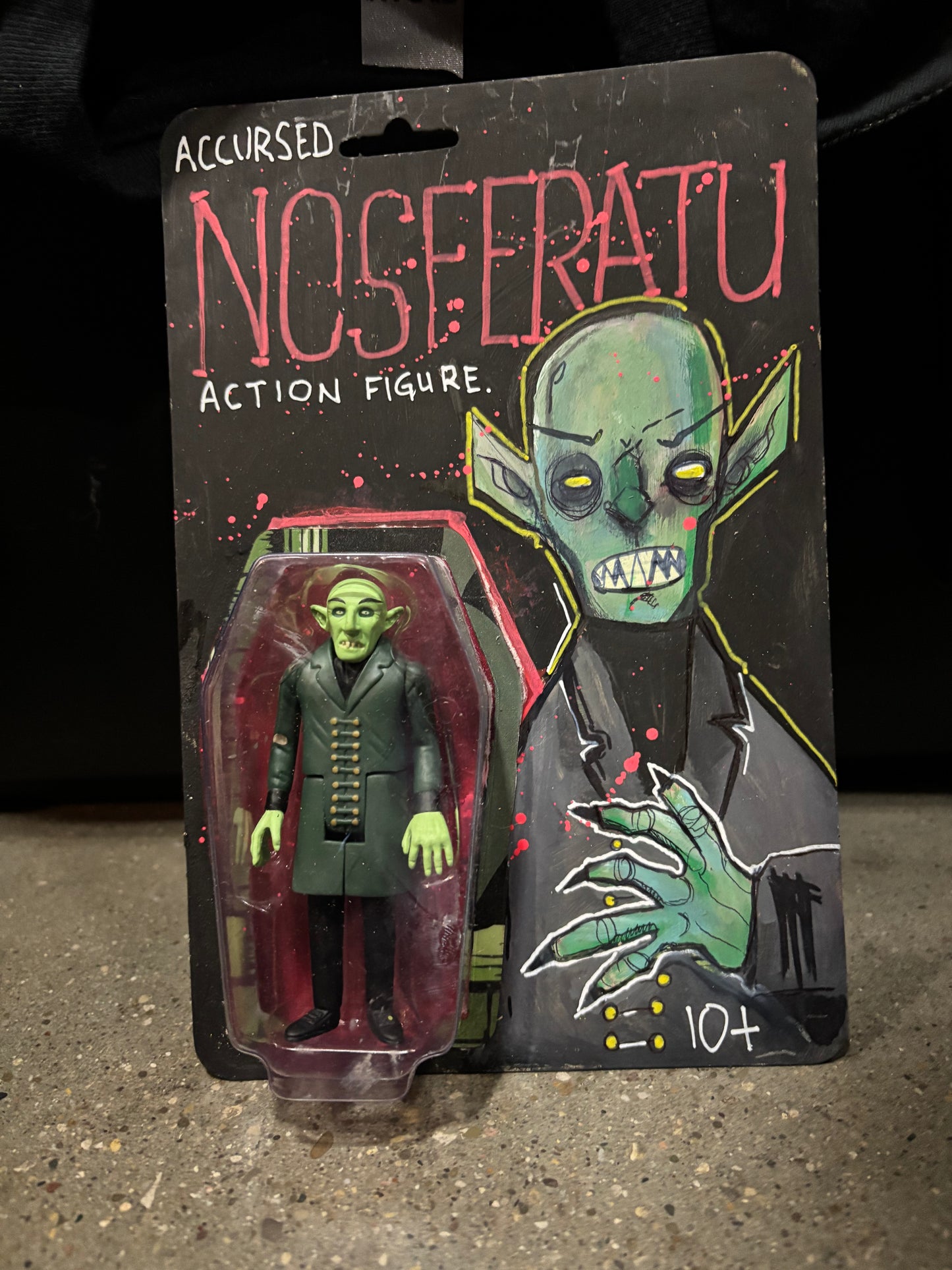 Hand painted Nosferatu action figure card